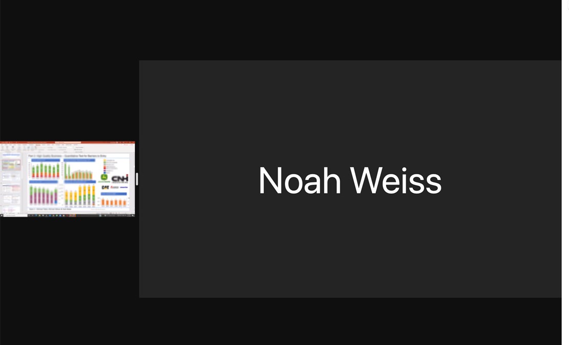 Noah Weiss, Head of Investor Relations, NA at CNH Industrial asking questions to Group A