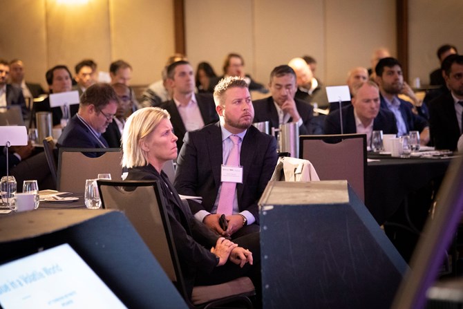 Audience Listening to Vicki Hollub's Presentation