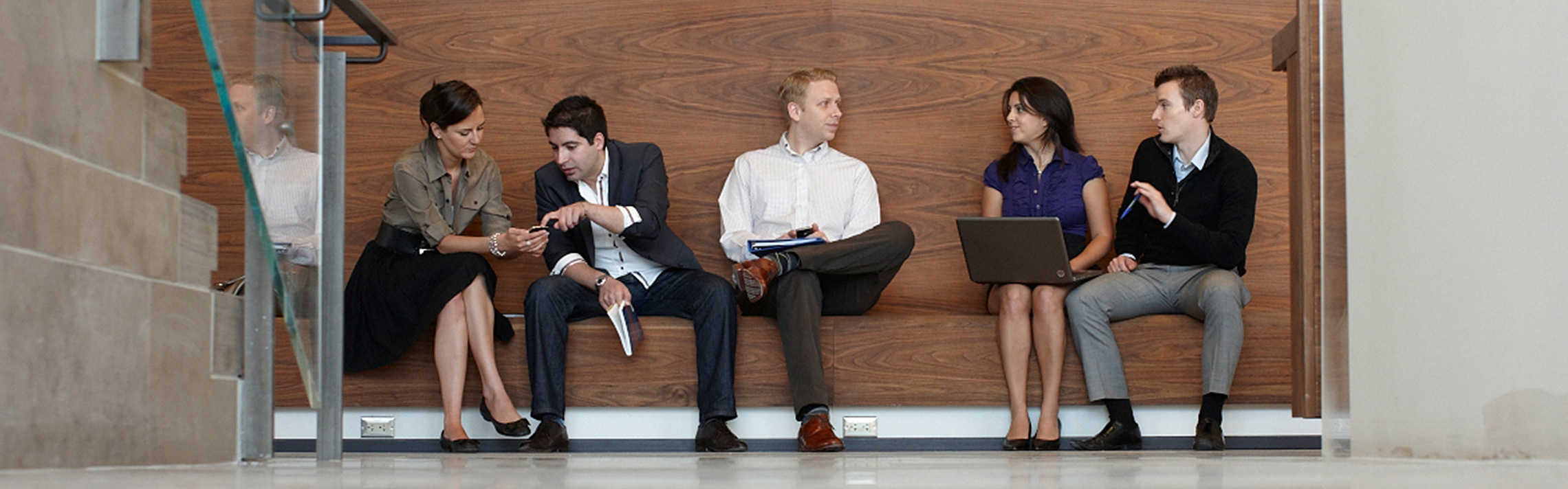 Students talking in the Ivey building