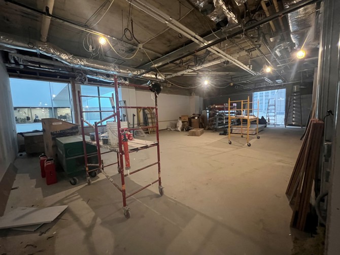 Interior room framed and boarded