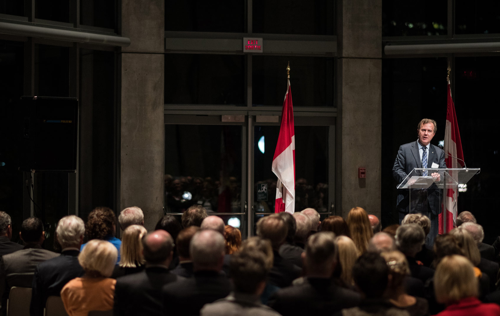 Photo of guests listening to The Ivey-Thomas d'Aquino Lecture