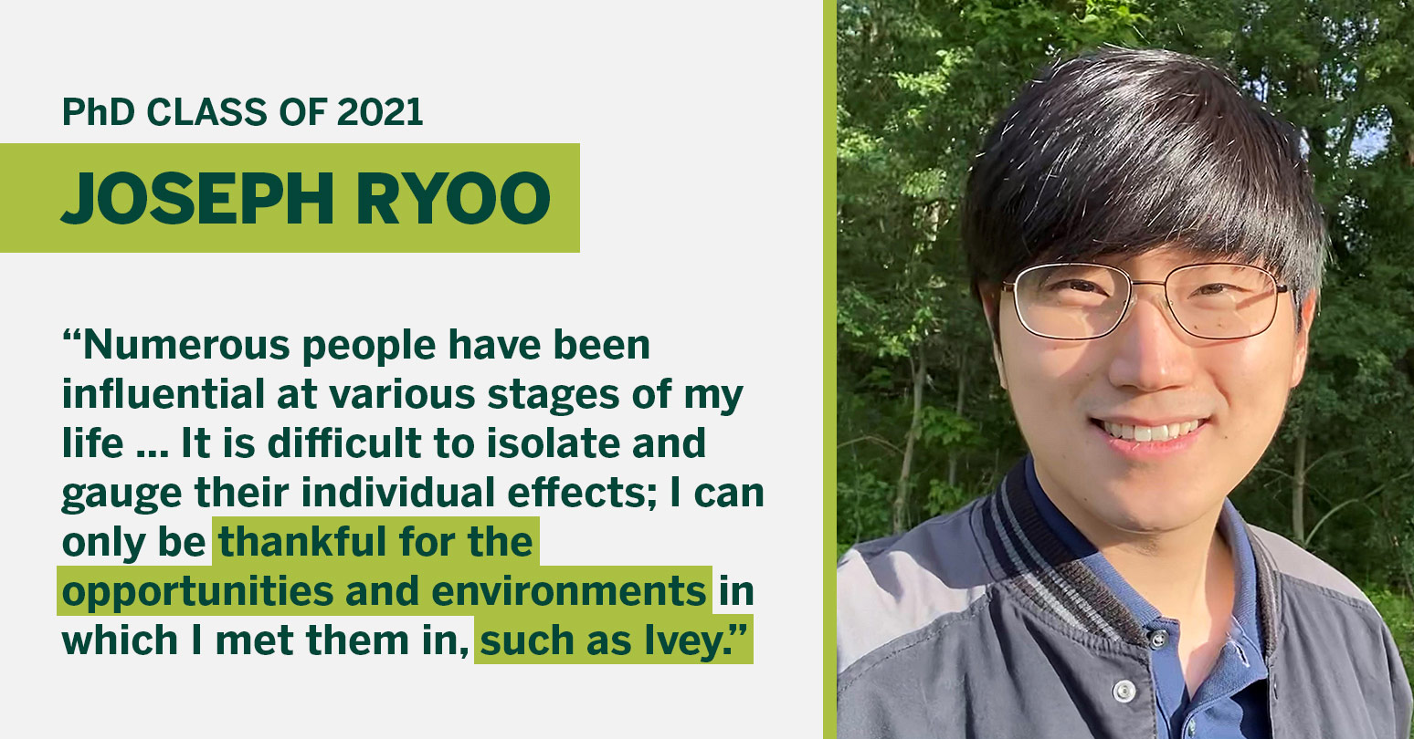 PhD Class of 2021 Joseph Ryoo