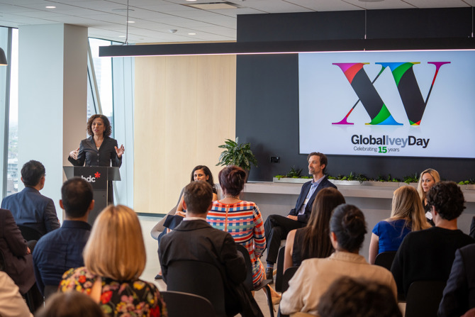 Sandra Odendahl, Senior Vice President and Head of Sustainability and Diversity & Partnerships at BDC, delivering compelling opening remarks