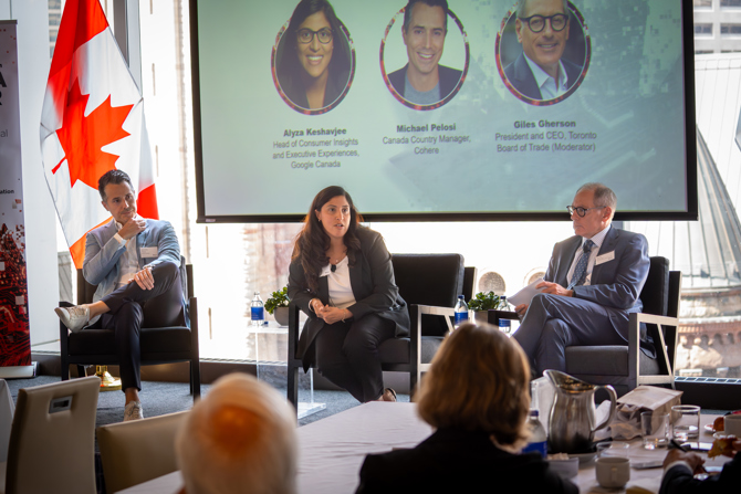 Michael Pelosi, Alyza Keshavjee, and Giles Gherson