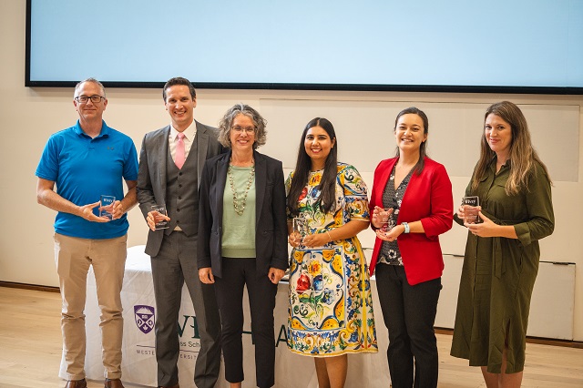 L-r: Matt Sooy, Kirk Kristofferson, Lyn Purdy, Arora Akanksha, Tiffany Bayley, and Jessica Kelly.