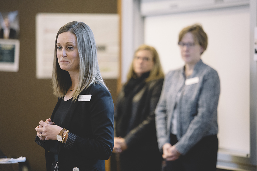 Career Management team speaking to a class