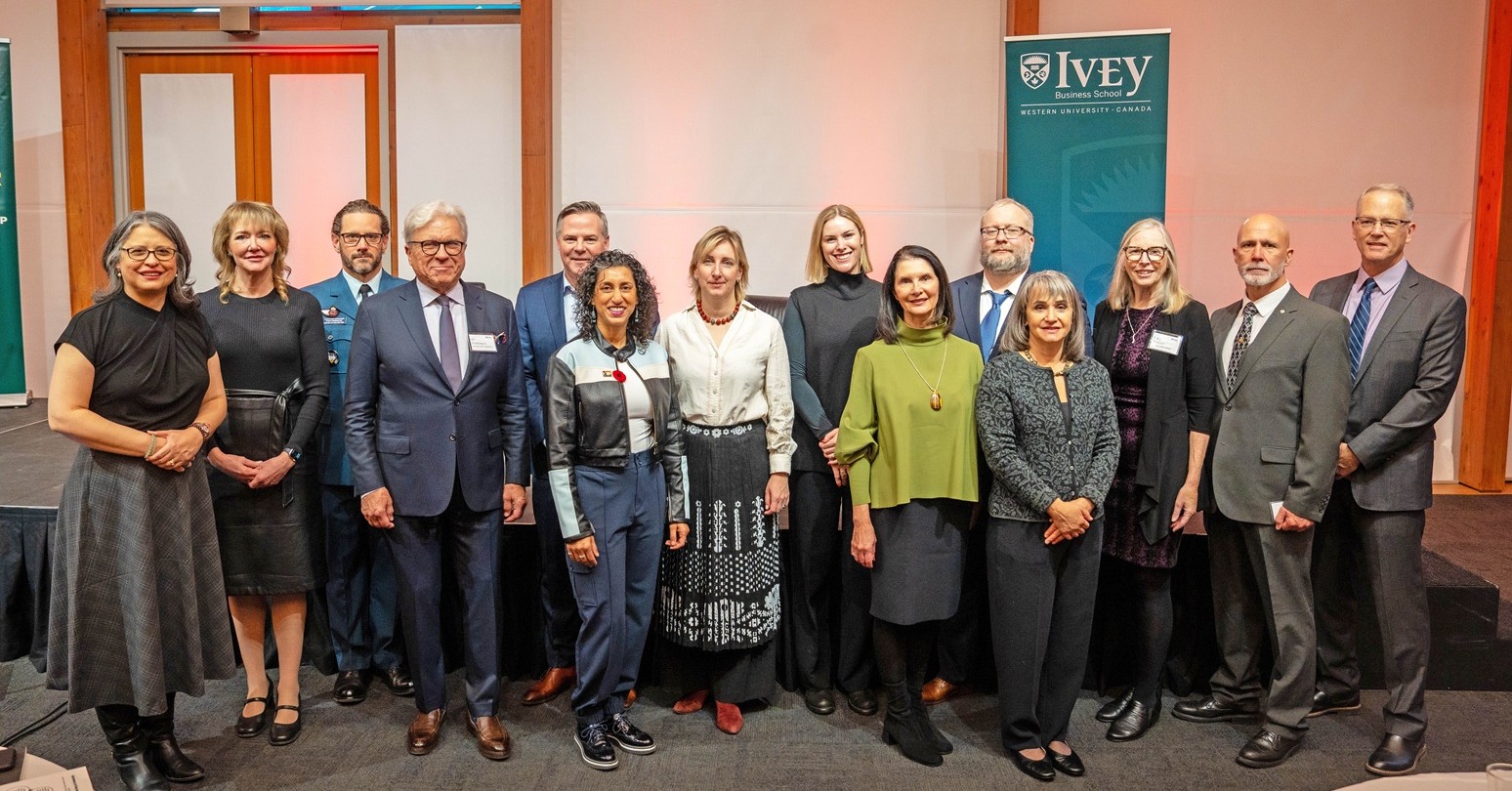 L-r: Dusya Vera, Kimberley Young-Milani, Phil Desmarais, Ian Ihnatowycz, Greg Hicks, Jeanine Pereira, Sophia Opatska, Corey Crossan, Mona Malone, Andriy Rozhdestvensky, Kanina Blanchard, Mary Crossan, Craig Aitchison, Dixon Ward.
