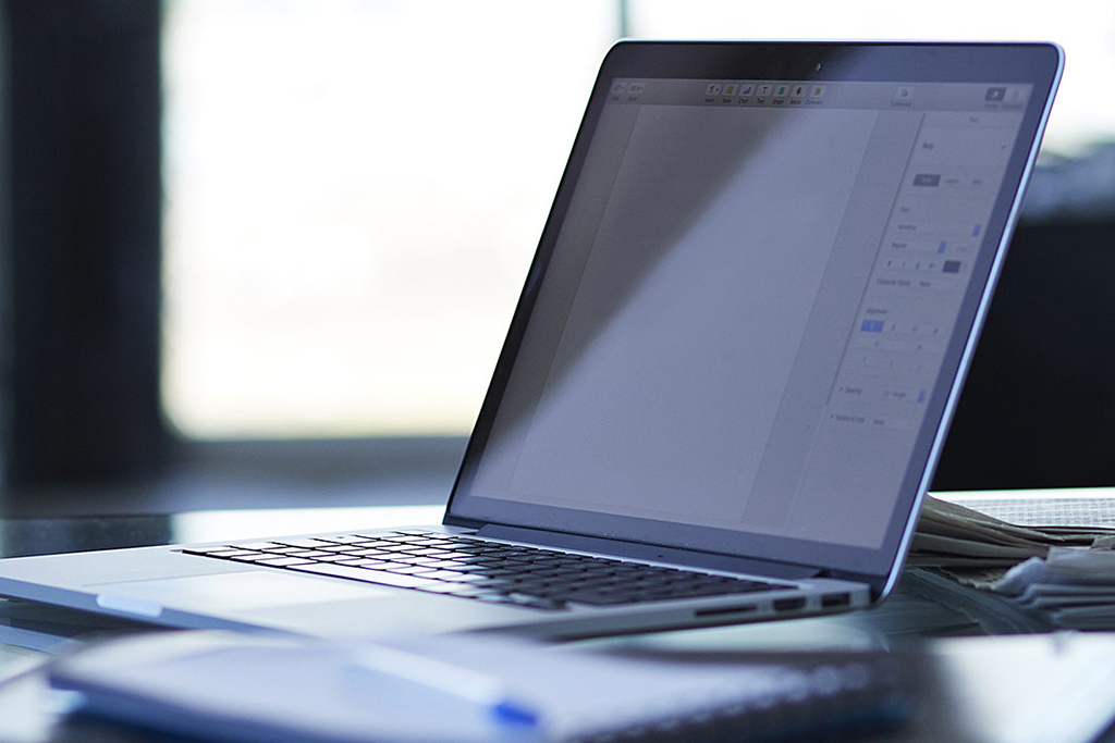 Laptop on desk