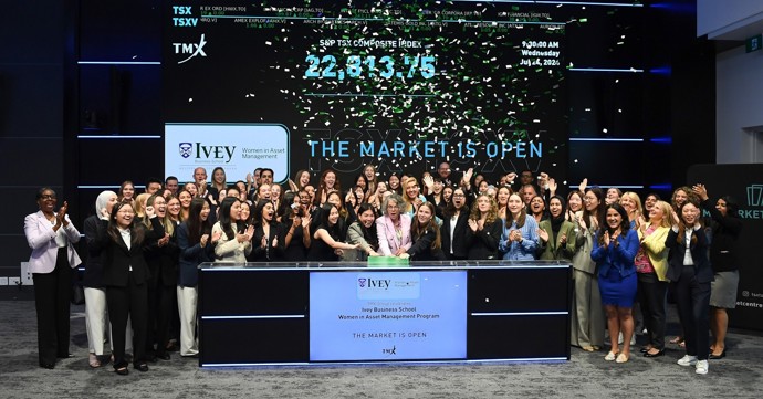 Ivey's WAM students at the Toronto Stock Exchange