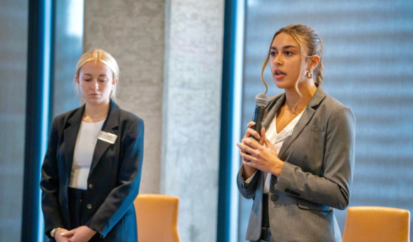 Nicole Tessier and Camille Gilbert presenting at Future We See Symposium