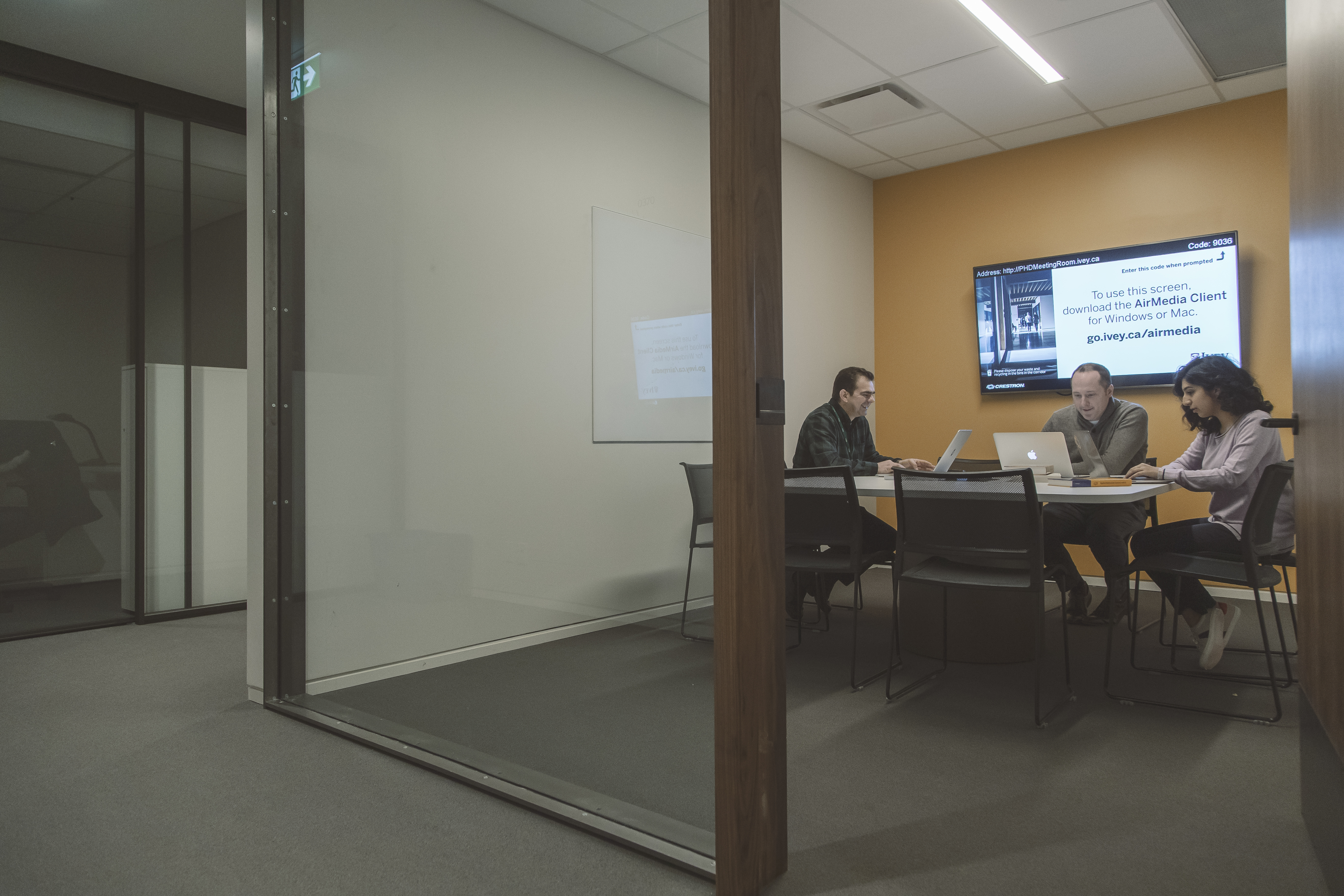 PhD Students working in an office together