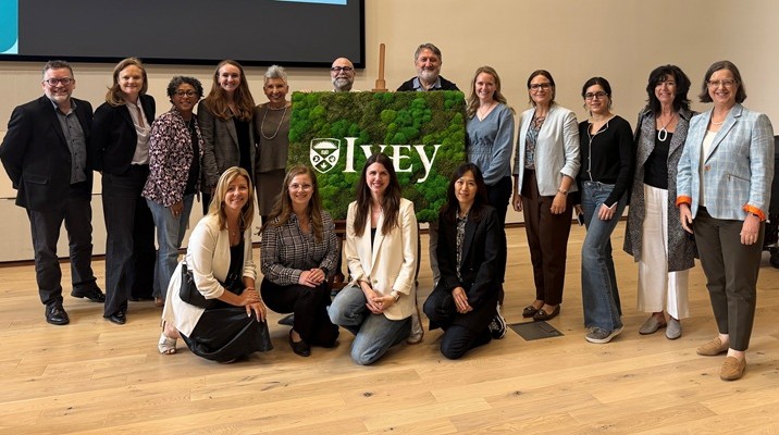 Front row, l-r: Michelle Baldwin, Michelina Aguanno, Valen Boyd, and Jin-Su (Jenny) Kang. Back row, l-r: James Stauch, Marie-Claude Bourgie, Justine Hendricks, Melanie Issett, Tima Bansal, Mazi Raz, George Constantinescu, Hannah Hill, Lara Liboni, Minali Giani, Michelle Quintyn, and Martha Maznevski.