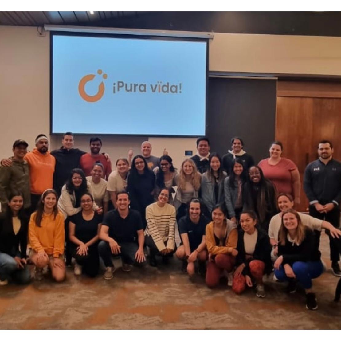 MBA students post for a group photo at another session in Costa Rica