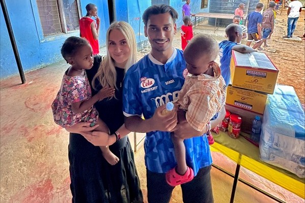 Julianna Rizzo visiting an orphanage