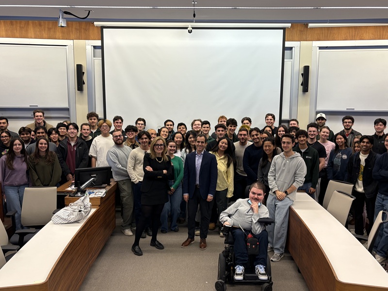 Rachel Stack with students in the course