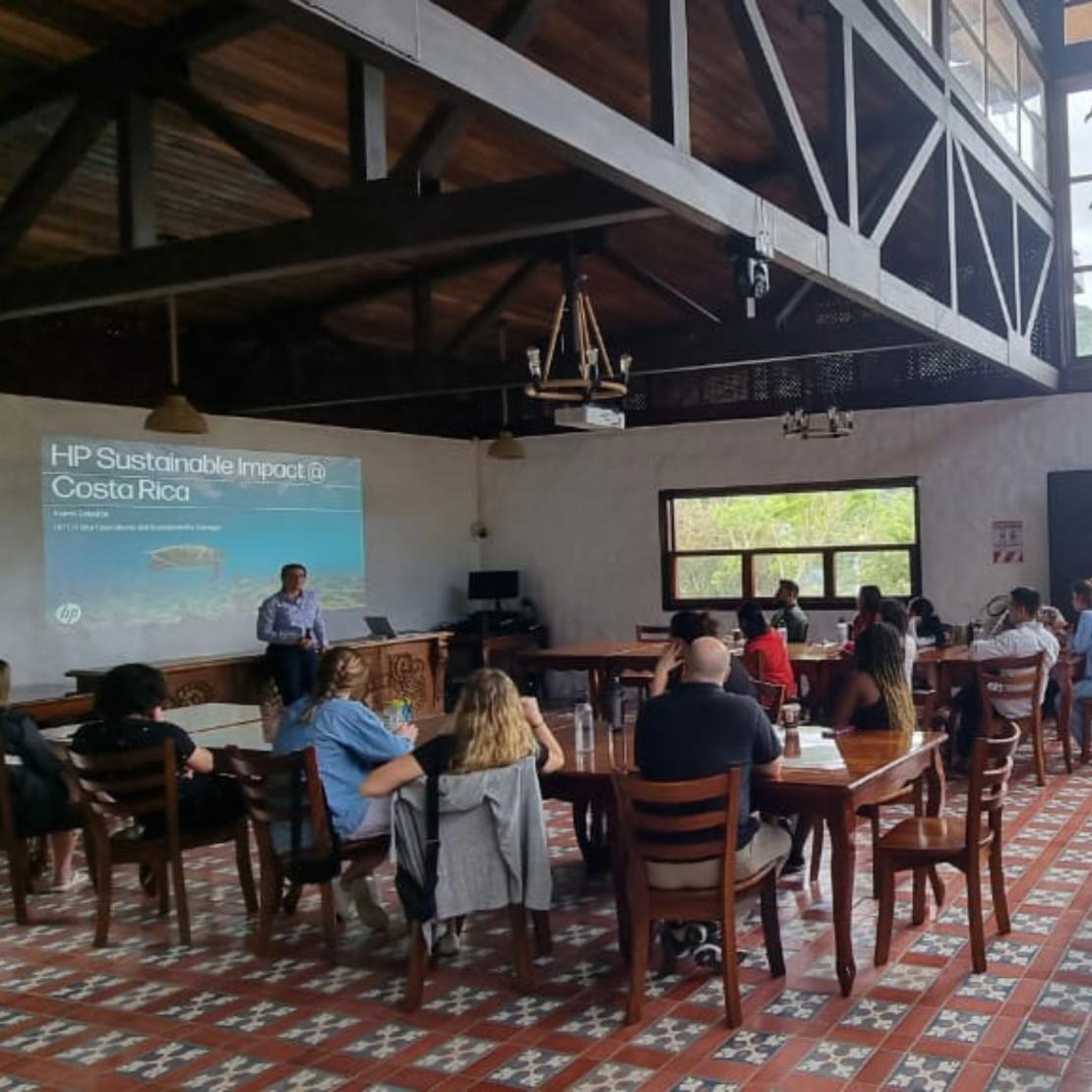 MBA students attend a session while in Costa Rica